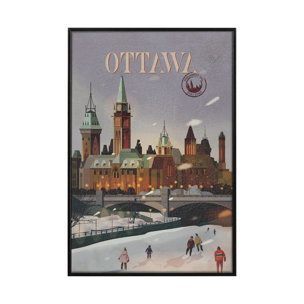 Ottawa Go Canada (SM) by Mercana Studio a Hand Embellished Decograph Framed Art Print