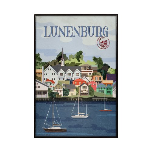 13770 - Lunenburg Go Canada (SM) by Mercana Studio a Hand Embellished Decograph Framed Art Print