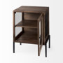 69302 - Arelius 20L x 18W x 26H  Medium Brown Wood W/ Black Metal Frame End/Side Table 