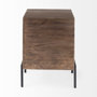 69302 - Arelius 20L x 18W x 26H  Medium Brown Wood W/ Black Metal Frame End/Side Table 