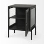 69207 - Arelius 20L x 18W x 26H Black-Brown Wood W/ Black Metal Frame End/Side Table