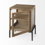 69206 - Arelius 20L x 18W x 26H Light Brown Wood W/ Black Metal Frame End/Side Table