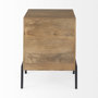 69206 - Arelius 20L x 18W x 26H Light Brown Wood W/ Black Metal Frame End/Side Table