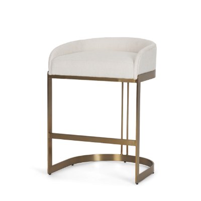 69452 - Hollyfield II Cream Fabric Seat W/ Gold Metal Base Counter Stool