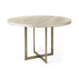 69563-AB - Faye 48.0L x 48.0W x 30.0H Beige Finished Wood Round Dining Table