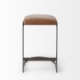 69267 - Tyson 17L x 18W x 28H Brown Leather W/ Metal Frame Counter Stool
