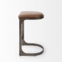 69267 - Tyson 17L x 18W x 28H Brown Leather W/ Metal Frame Counter Stool