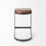 69267 - Tyson 17L x 18W x 28H Brown Leather W/ Metal Frame Counter Stool