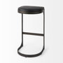 69271 - Tyson 17L x 18W x 31H Black Leather W/ Metal Frame Bar Stool