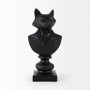 69287 - Murray 13H Black Painted Resin Fox in a Suit Bust