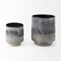 69547 - Squally 8.0L x 8.0W x 8.6H Black/Brown Glass Ombre Textured Vase