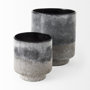 69547 - Squally 8.0L x 8.0W x 8.6H Black/Brown Glass Ombre Textured Vase