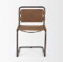 69274 - Berbick 33" Total Height Medium Brown Leather w/ Iron Frame Dining Chair 