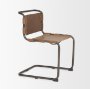 69274 - Berbick 33" Total Height Medium Brown Leather w/ Iron Frame Dining Chair 