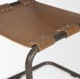 69274 - Berbick 33" Total Height Medium Brown Leather w/ Iron Frame Dining Chair 