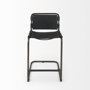 69276 - Berbick 21L x 25W x 38H Black Leather W/ Iron Frame Counter Stool