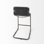 69276 - Berbick 21L x 25W x 38H Black Leather W/ Iron Frame Counter Stool