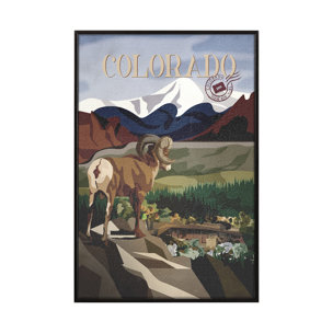 Colorado Go USA (SM) by Mercana Studio a Hand Embellished Decograph Framed Art Print