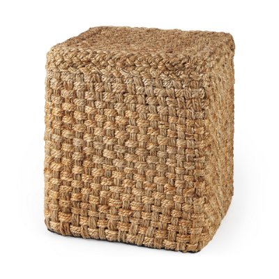69447 - Aylin 16.5" Square Brown Jute Pouf