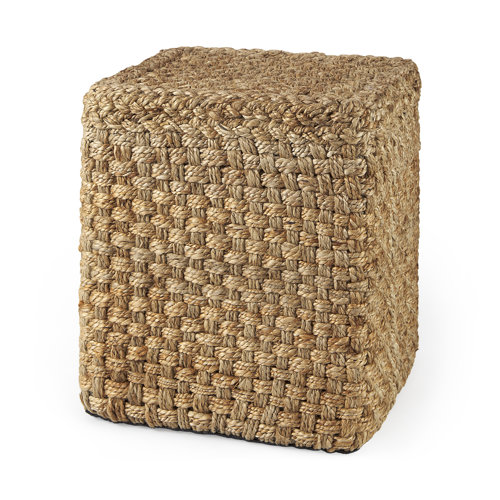 69447 - Aylin 16.5" Square Brown Jute Pouf