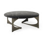 69262-AB - Reinhold III Black Marble Top Iron Coffee Table