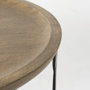 69283 - Aisley (Set of 2) 19.3L x 19.3W x 19H Light Brown Wood W/ Black Metal Base Round Nesting Side Tables