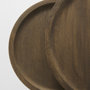 69283 - Aisley (Set of 2) 19.3L x 19.3W x 19H Light Brown Wood W/ Black Metal Base Round Nesting Side Tables