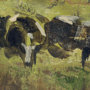 11062 - Out to Pasture I by Ethan Harper a Framed Art Print Matted under Glass
