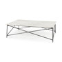 69246-AB - Lorlei I 53.0 X 35.0 X 15.5 White Marble Top W/ X-Shaped Gray Iron Base Coffee Table
