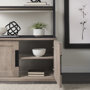 68203-AB - Braxton II Light Brown Wood and Iron Three Shelf Shelving Unit 41.5L x 18.5W x 9