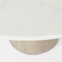 69366-AB - Maxwell 48L x 48W x 30H White Marble Round Top W/ Black Metal and Wood Pedestal Base Dining Table