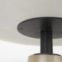 69366-AB - Maxwell 48L x 48W x 30H White Marble Round Top W/ Black Metal and Wood Pedestal Base Dining Table