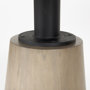 69366-AB - Maxwell 48L x 48W x 30H White Marble Round Top W/ Black Metal and Wood Pedestal Base Dining Table