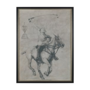 Polo Player I by Mercana Studio a Hand Embellished Textured Framed Art Print Matted under Glass