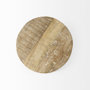 69144 - Cedric 15L x 15W x 6H Round Light Brown Wood w/ Black Metal Legs Decorative Display Stand