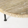 69144 - Cedric 15L x 15W x 6H Round Light Brown Wood w/ Black Metal Legs Decorative Display Stand