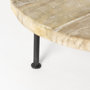 69144 - Cedric 15L x 15W x 6H Round Light Brown Wood w/ Black Metal Legs Decorative Display Stand