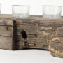 67526-AB - Lakara Reclaimed Wood Eight Tealight Table Candle Holder 