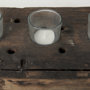 67526-AB - Lakara Reclaimed Wood Eight Tealight Table Candle Holder 