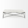 69246-AB - Lorlei I 53.0 X 35.0 X 15.5 White Marble Top W/ X-Shaped Gray Iron Base Coffee Table