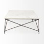 69246-AB - Lorlei I 53.0 X 35.0 X 15.5 White Marble Top W/ X-Shaped Gray Iron Base Coffee Table