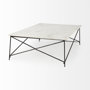 69246-AB - Lorlei I 53.0 X 35.0 X 15.5 White Marble Top W/ X-Shaped Gray Iron Base Coffee Table