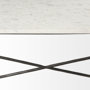69246-AB - Lorlei I 53.0 X 35.0 X 15.5 White Marble Top W/ X-Shaped Gray Iron Base Coffee Table