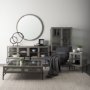 69236 - Gambit 46" Round Gray Wash Wood Frame Wall Mirror