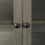 69291 - Arelius 36L x 18W x 32H Gray Wood, Black Metal Base w/ 2 Glass Doors Accent Cabinet