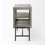 69291 - Arelius 36L x 18W x 32H Gray Wood, Black Metal Base w/ 2 Glass Doors Accent Cabinet