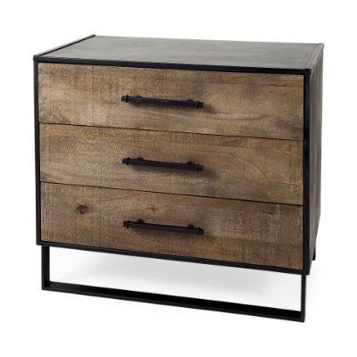 69569 - Alvin 34.5L x 21.5W x 30.0H Wood W/Metal Framing Accent Cabinet 
