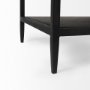 69237 - Divina Black-Brown Wood w/ White Marble Top and Black Metal Base 1 Drawer Side Table