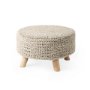 69512 - Bina  24.0L x 24.0W x 14.0H Light Gray 4 Legged Wool Stool