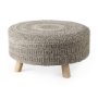 69513 - Bina 30.0L x 30.0W x 15.0H Dark Gray 4 Legged Wool Stool